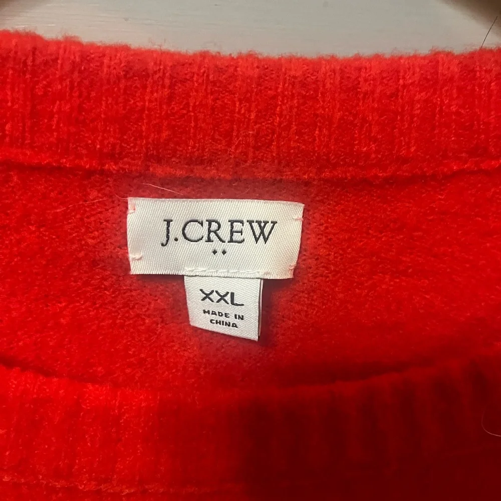 J. Crew Red Crew Neck Sweater